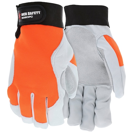 Mcr Safety Gloves, MCR MT Goat w/ Cow DPalm XXL 906DPOXXL